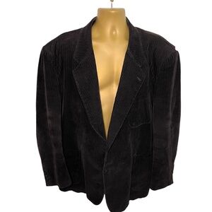Vtg 90s Y2K Duke Haband Corduroy Blazer Oversized 2-Button Brown 46RP